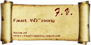 Faust Vázsony névjegykártya